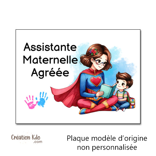 Plaque assistante maternelle panneau nounou nourrice métier pancarte personnalisée texte