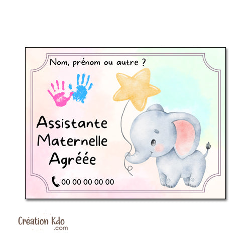 Plaque assistante maternelle panneau nounou nourrice pancarte à personnaliser