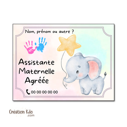 Plaque assistante maternelle panneau nounou nourrice pancarte à personnaliser