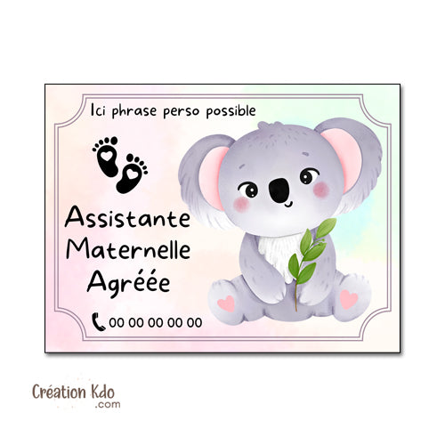Plaque assistante maternelle panneau nounou nourrice pancarte à personnaliser