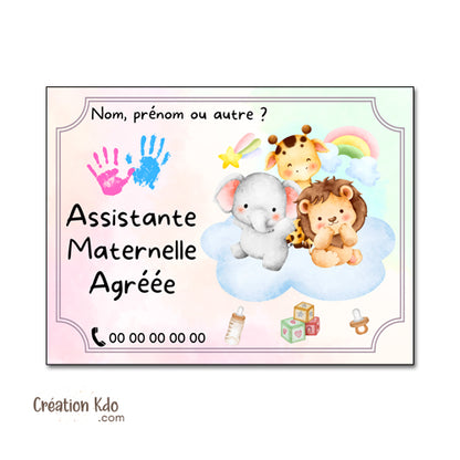 Plaque assistante maternelle panneau nounou nourrice pancarte à personnaliser