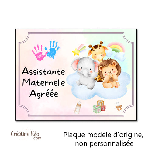 Plaque assistante maternelle panneau nounou nourrice pancarte à personnaliser
