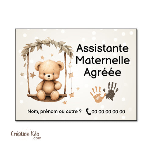 panneau assistante maternelle plaque nounou nourrice métier pancarte