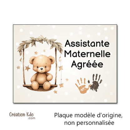panneau assistante maternelle plaque nounou nourrice métier pancarte