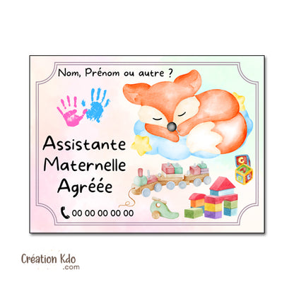 Plaque assistante maternelle panneau nounou nourrice pancarte à personnaliser