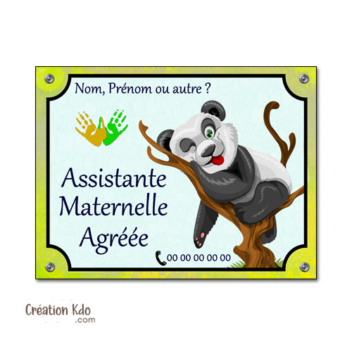 Plaque assistante maternelle panneau nounou nourrice pancarte à personnaliser