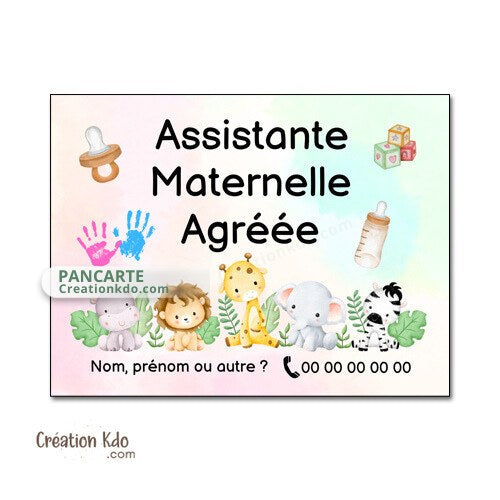 panneau assistante maternelle plaque nounou nourrice métier pancarte personnalisée texte