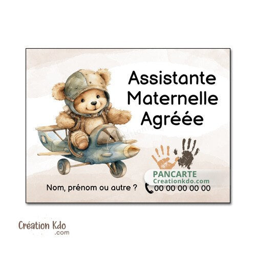 panneau assistante maternelle plaque nounou nourrice métier