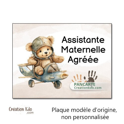 panneau assistante maternelle plaque nounou nourrice métier
