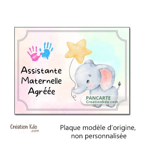 Plaque assistante maternelle panneau nounou nourrice pancarte à personnaliser