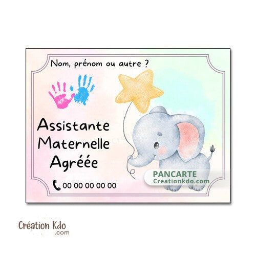 Plaque assistante maternelle panneau nounou nourrice pancarte à personnaliser