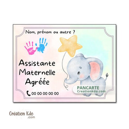 Plaque assistante maternelle panneau nounou nourrice pancarte à personnaliser