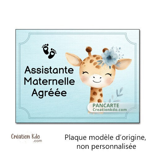 Plaque assistante maternelle panneau nounou nourrice pancarte à personnaliser