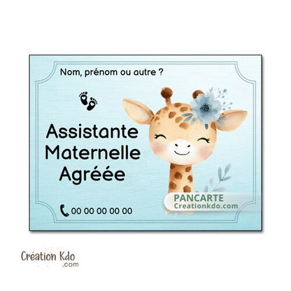 Plaque assistante maternelle panneau nounou nourrice pancarte à personnaliser