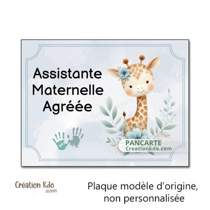 Plaque assistante maternelle panneau nounou nourrice pancarte à personnaliser