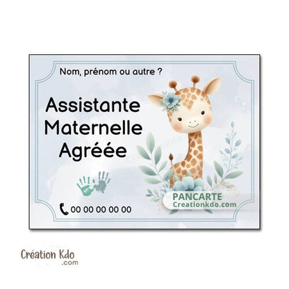 Plaque assistante maternelle panneau nounou nourrice pancarte à personnaliser