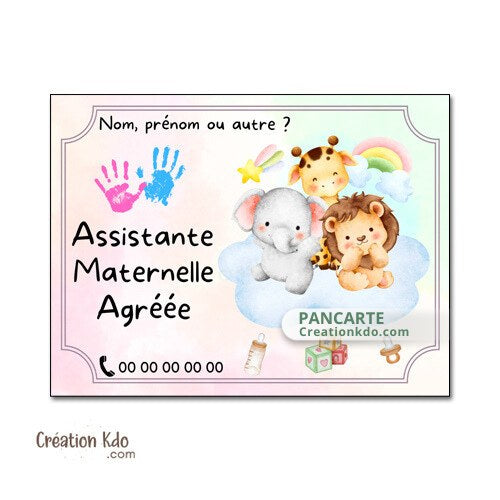 Plaque assistante maternelle panneau nounou nourrice pancarte à personnaliser