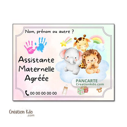 Plaque assistante maternelle panneau nounou nourrice pancarte à personnaliser