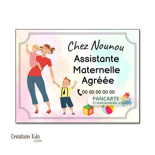 plaque assistante maternelle agréée panneau nounou nourrice pancarte personnalisée