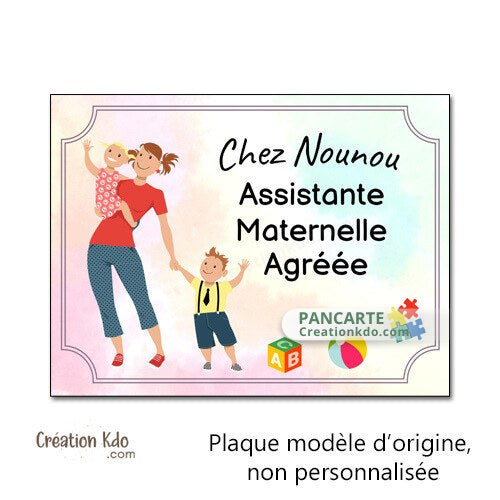 plaque assistante maternelle agréée panneau nounou nourrice pancarte personnalisée