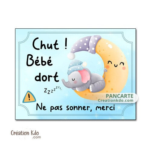 plaque chut bébé dort panneau nounou maman assistante maternelle