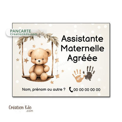 panneau assistante maternelle plaque nounou nourrice métier pancarte