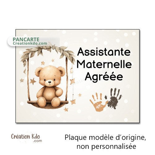 panneau assistante maternelle plaque nounou nourrice métier pancarte