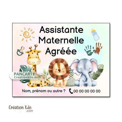 panneau assistante maternelle plaque nounou nourrice métier pancarte personnalisée texte métier