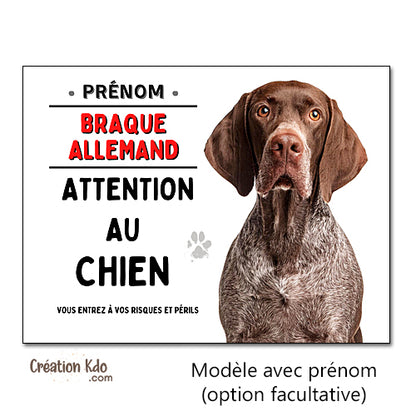 plaque braque allemand panneau attention au chien pancarte je monte la garde