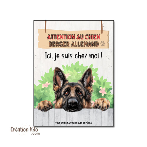 berger allemand plaque attention au chien panneau portail je monte la garde pancarte