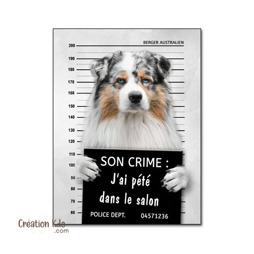 pancarte prisonnier personnalisé panneau chien photo