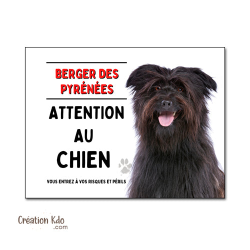 panneau attention au chien berger des pyrénées plaque je monte la garde lunatique