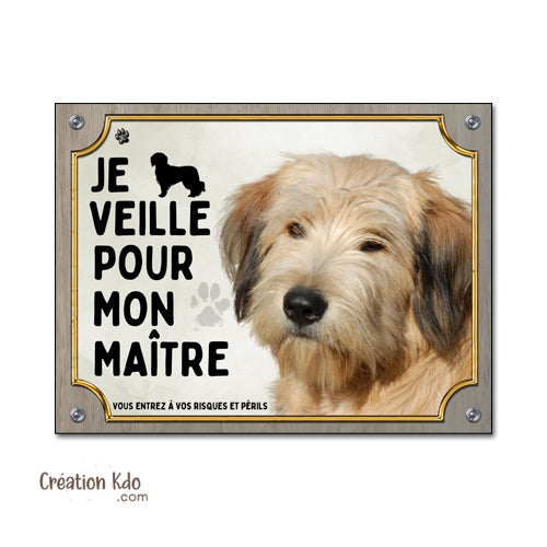 panneau chien berger des pyrénées plaque je monte la garde veille pour mon maître