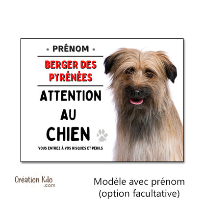 panneau attention au chien berger des pyrénées plaque je monte la garde