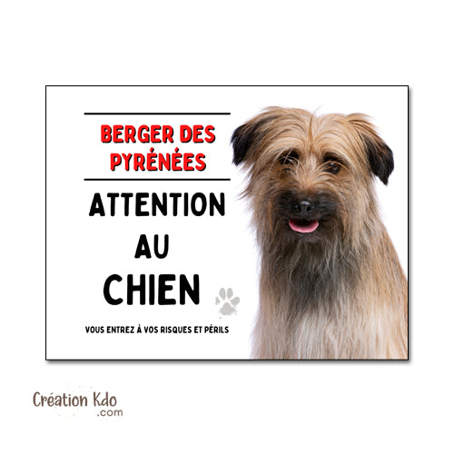 panneau attention au chien berger des pyrénées plaque je monte la garde
