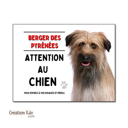 panneau attention au chien berger des pyrénées plaque je monte la garde