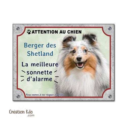 berger des shetland panneau attention au chien plaque je monte la garde pancarte