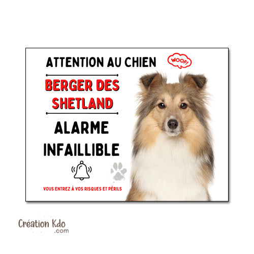 berger des shetland panneau attention au chien plaque je monte la garde pancarte