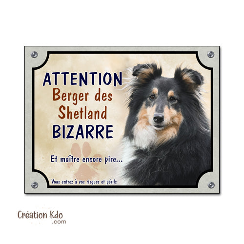 berger des shetland panneau attention au chien bizarre plaque je monte la garde pancarte
