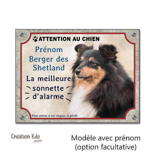 berger des shetland panneau attention au chien plaque je monte la garde pancarte