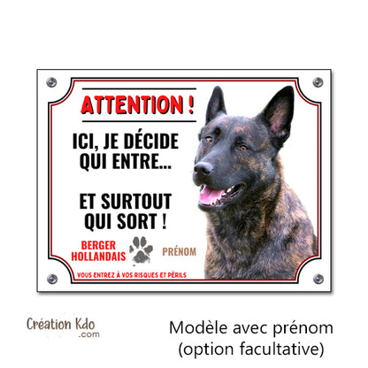 plaque berger hollandais entre qui veut sort qui peut panneau portail chien