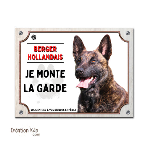 berger hollandais plaque attention au chien panneau portail je monte la garde