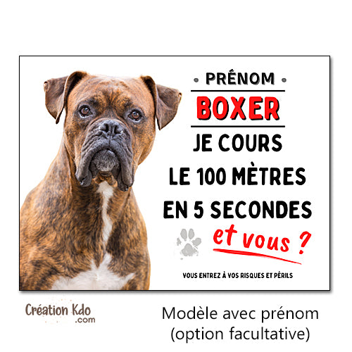 panneau chien boxer attention au chien plaque portail je monte la garde