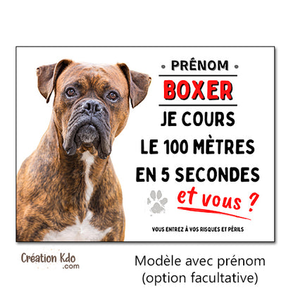 panneau chien boxer attention au chien plaque portail je monte la garde