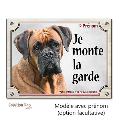 panneau chien boxer attention au chien plaque portail je monte la garde