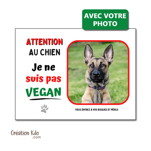 plaque portail usage extérieur humoristique je ne suis pas vegan attention au chien panneau aluminium je monte la garde