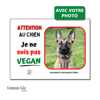 plaque portail usage extérieur humoristique je ne suis pas vegan attention au chien panneau aluminium je monte la garde