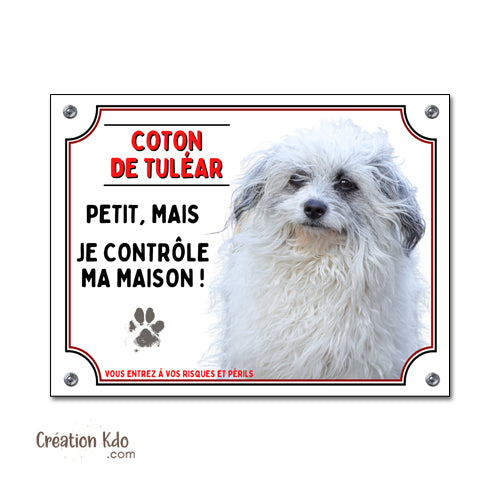 plaque humour coton de tuléar panneau attention au chien je monte la garde