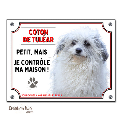 plaque humour coton de tuléar panneau attention au chien je monte la garde