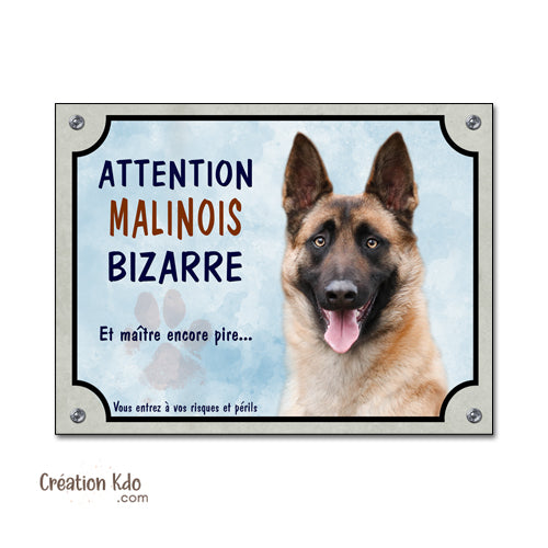 malinois bizarre panneau chien portail plaque